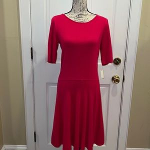 TALBOTS medium sweater skater dress NEW raspberry